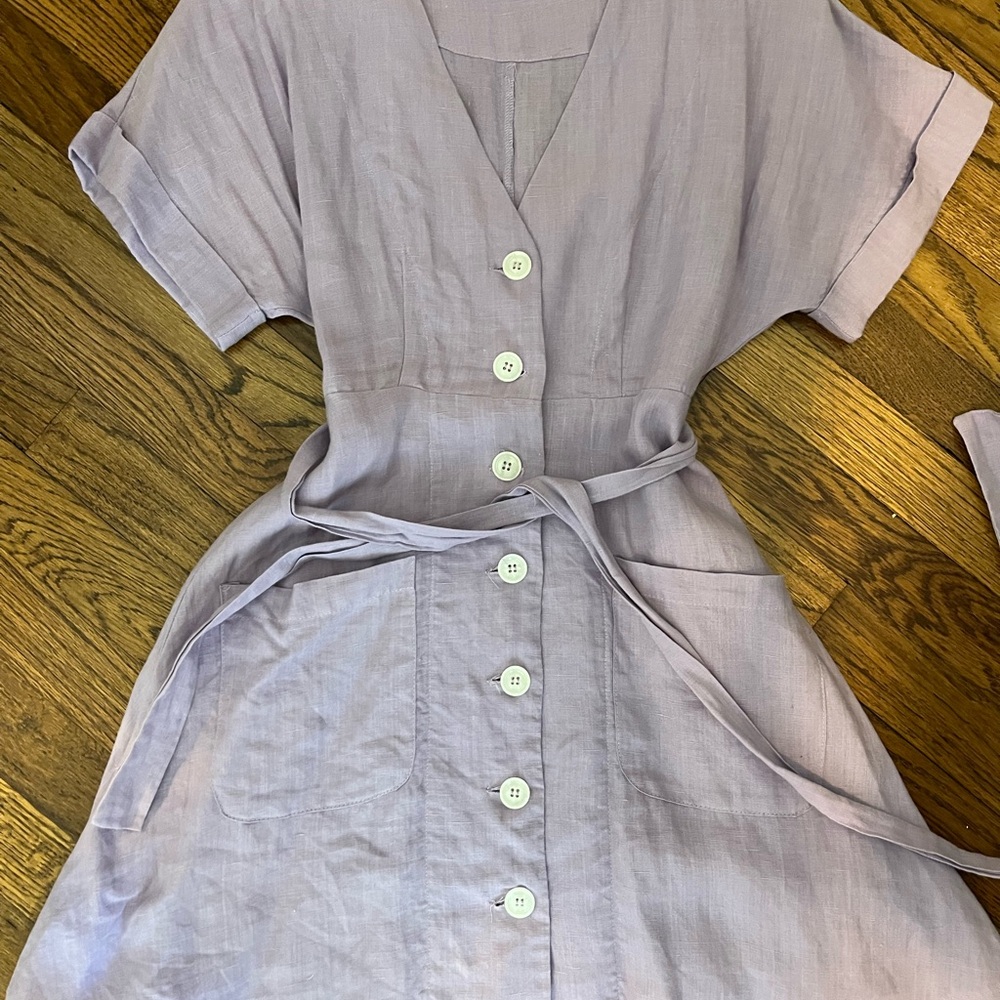 Olivaceous Lilac Midi Dress with Button Detail